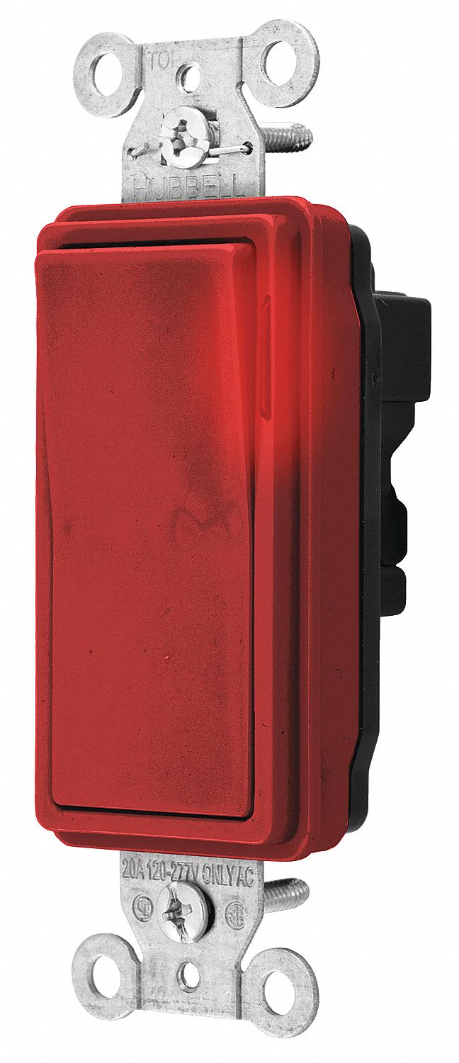 Pilot Light Wall Switch, 1Pole, Maintained, Rocker Grainger