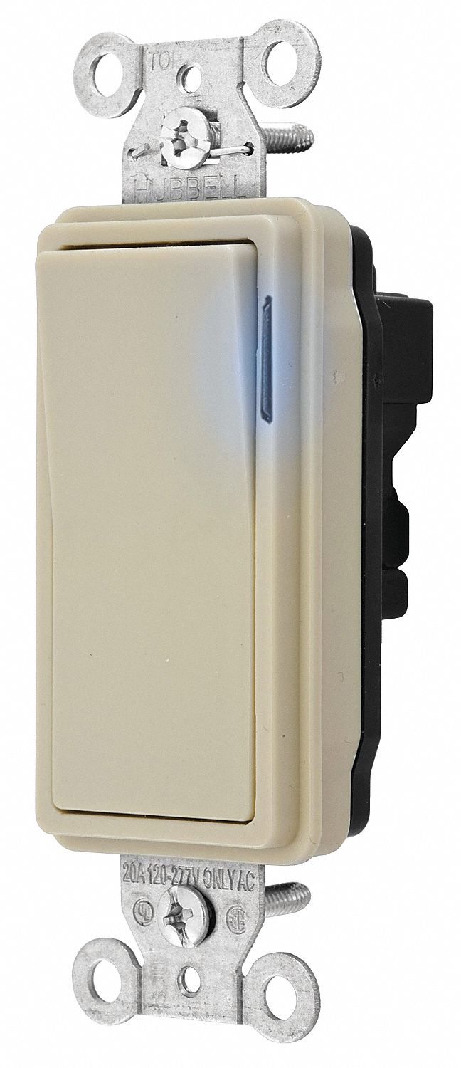 SNAPCONNECT Illuminated Wall Switch, 3-Way, Maintained, Rocker - 31A489