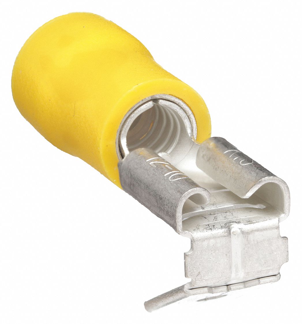 Wire Disconnect: Yellow, Vinyl, Partial Coverage, 0.25 in x 0.032 in Tab