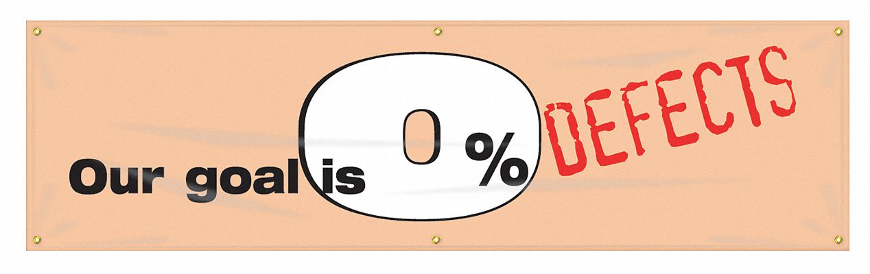 Safety Banner: Poly Sheeting, 28 in x 96 in Nominal Sign Size, Indoor/Outdoor, 1 Printed Sides