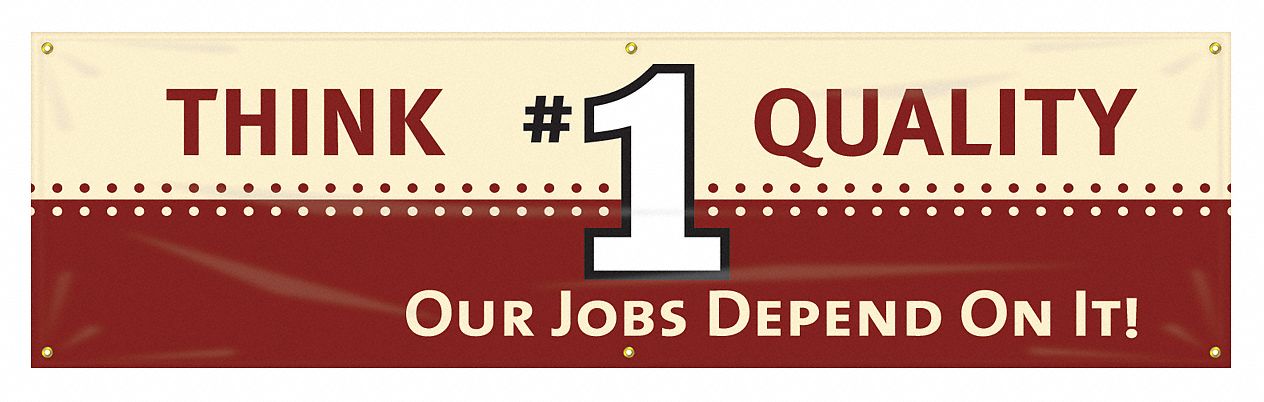 Safety Banner: Poly Sheeting, 28 in x 96 in Nominal Sign Size, Indoor/Outdoor, 1 Printed Sides