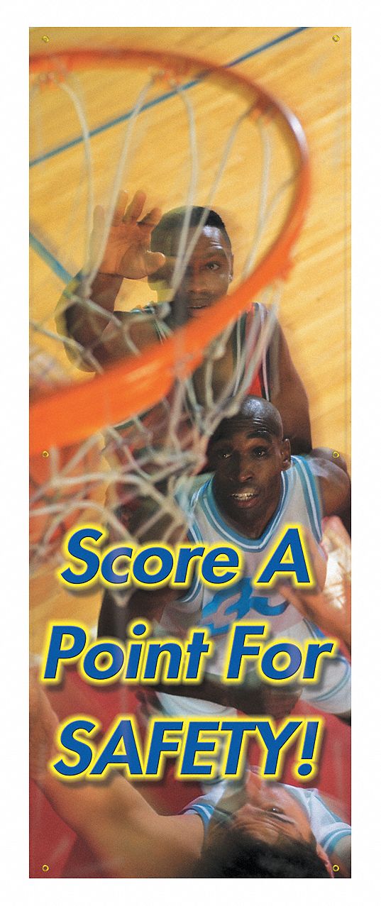 Safety Banner: Poly Sheeting, 74 in x 28 in Nominal Sign Size, Indoor/Outdoor, 1 Printed Sides