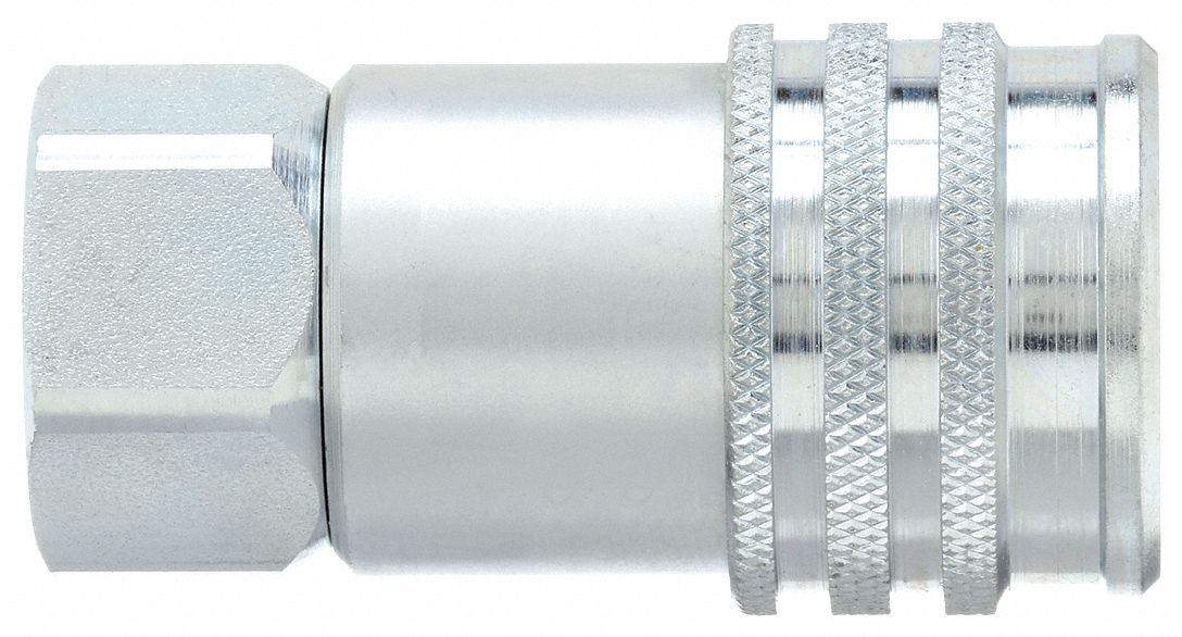 Hydraulic Quick Connect Hose Coupling: 9/16 in Coupling Size, Steel, 11.36 lpm Max. Flow Rate
