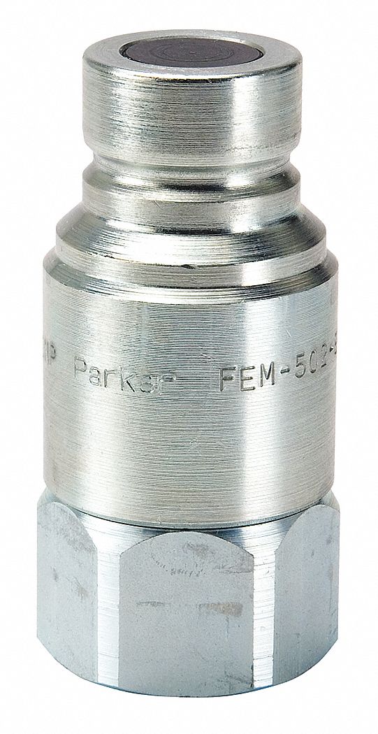PARKER Hydraulic Quick Connect Hose Coupling, Plug, FEM Series, Steel