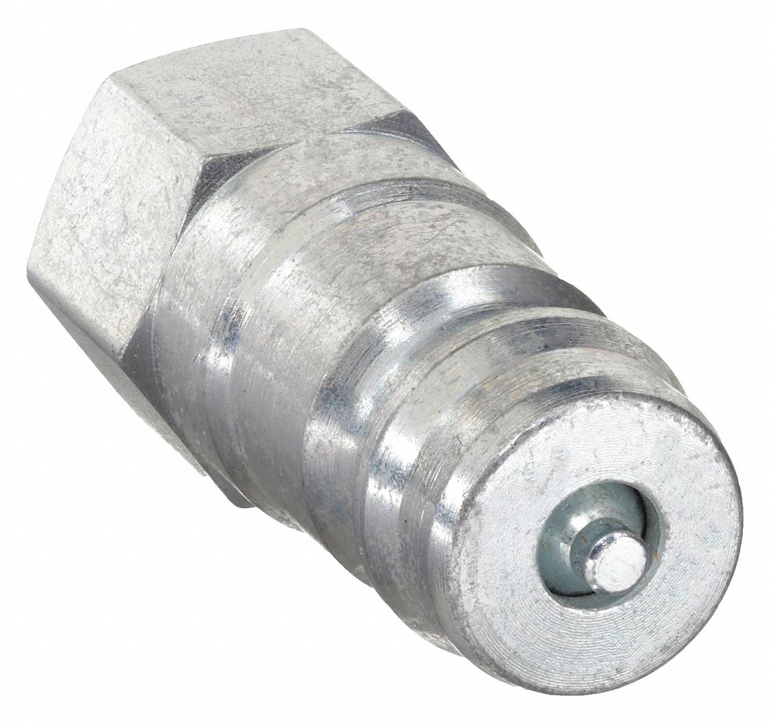 Hydraulic Quick Connect Hose Coupling: 1/4 in Coupling Size, Steel, 11.36 lpm Max. Flow Rate
