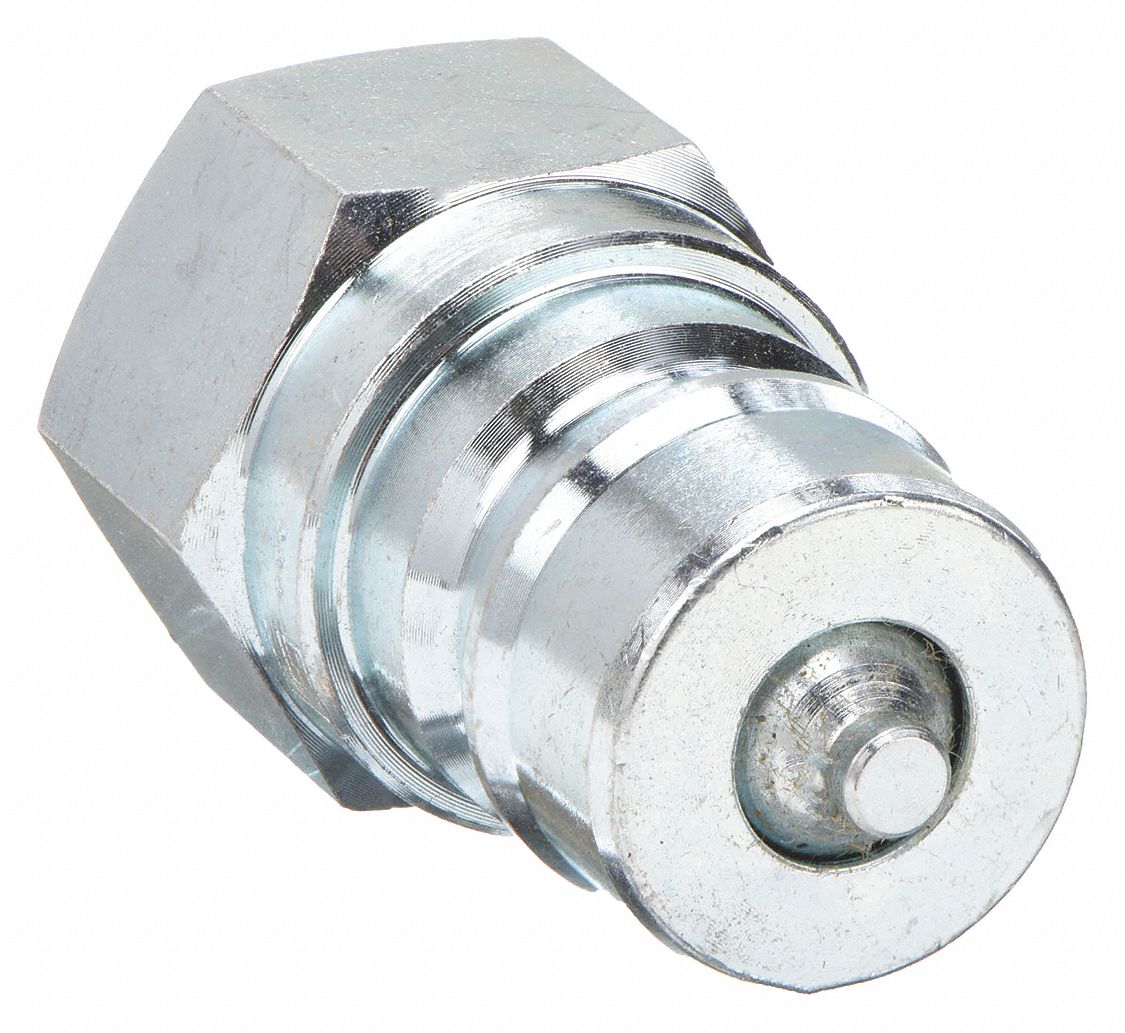 Hydraulic Quick Connect Hose Coupling: 3/8 in Coupling Size, Steel, 22.71 lpm Max. Flow Rate
