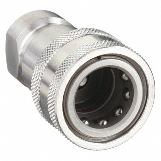 Parker Fitting, 1/8 Male Quick Coupling with Shutoff, Stainless