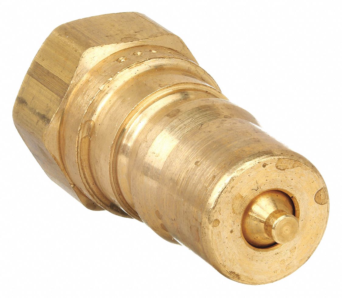 Hydraulic Quick Connect Hose Coupling: 1/8 in Coupling Size, Brass, 3 lpm Max. Flow Rate