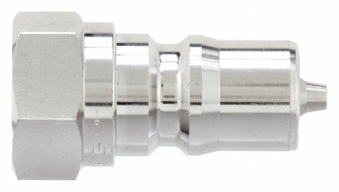 Hydraulic Quick Connect Hose Coupling: 1/4 in Coupling Size, 316 Stainless Steel, Female NPTF
