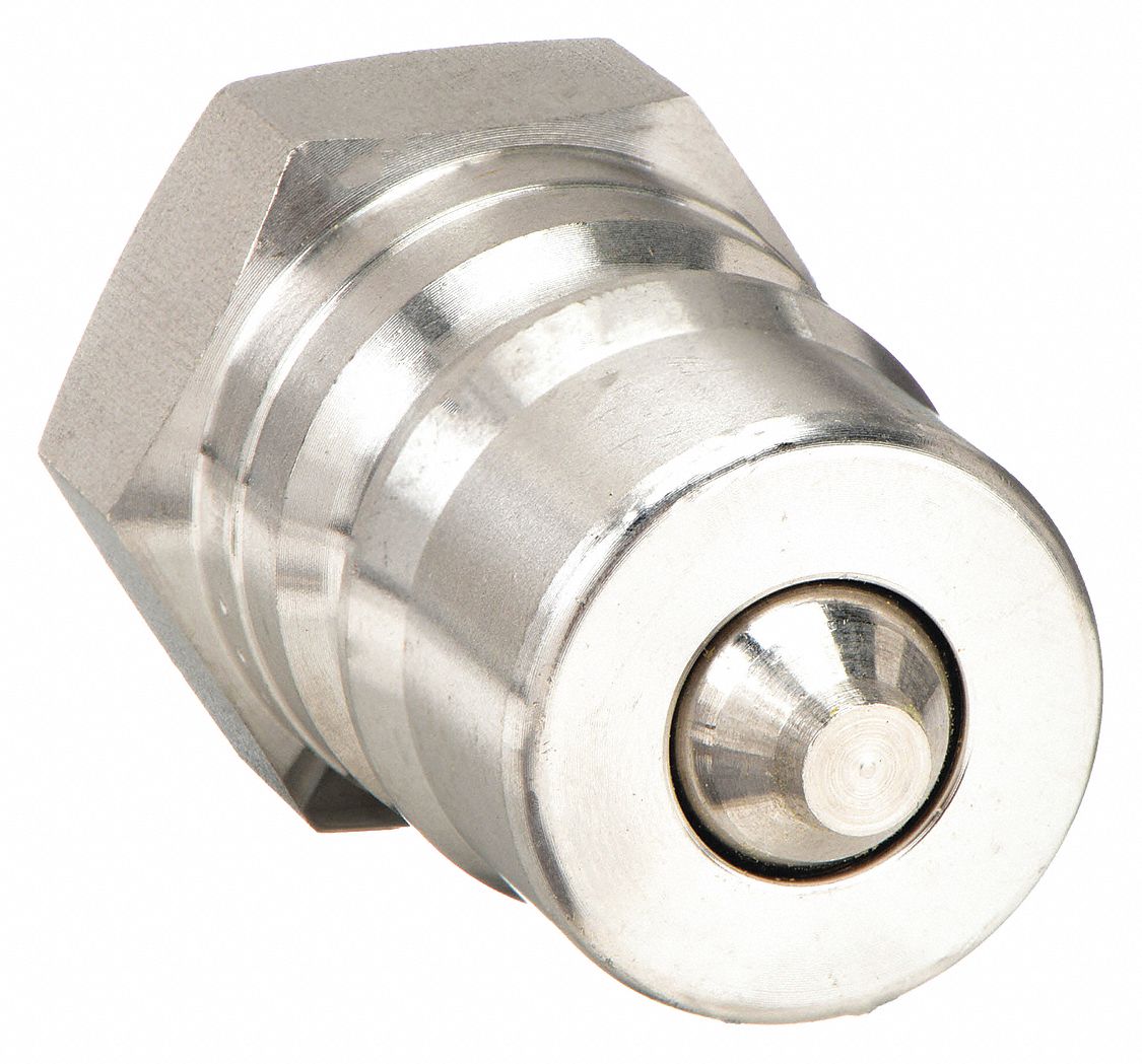Hydraulic Quick Connect Hose Coupling: 1/2 in Coupling Size, 316 Stainless Steel, Female NPTF