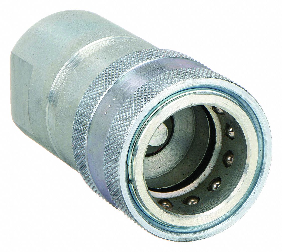 Hydraulic Quick Connect Hose Coupling: 1 in Coupling Size, Steel, 189.3 lpm Max. Flow Rate
