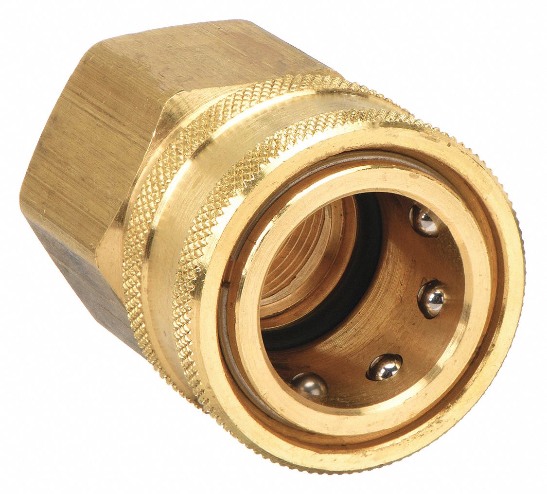 HYDRAULIC QUICK CONNECT HOSE COUPLING, ¾ IN COUPLING SIZE, BRASS, 106 LPM MAX. FLOW RATE