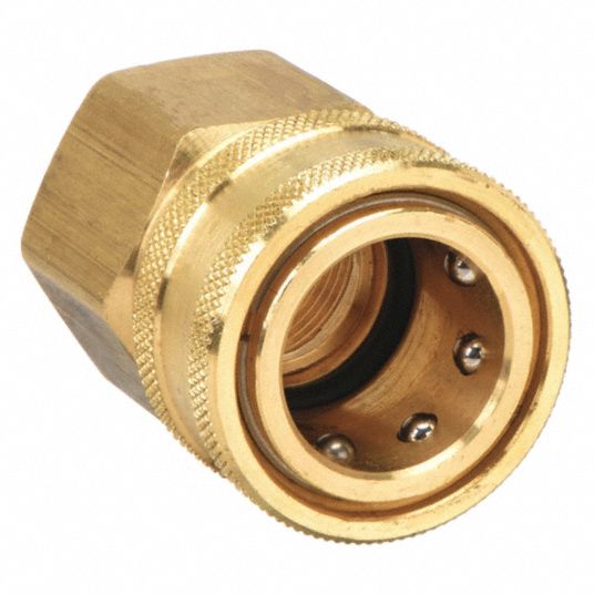 Quick-Coupler Hose Connector, Brass, Male/Female Set by A.M. Leonard