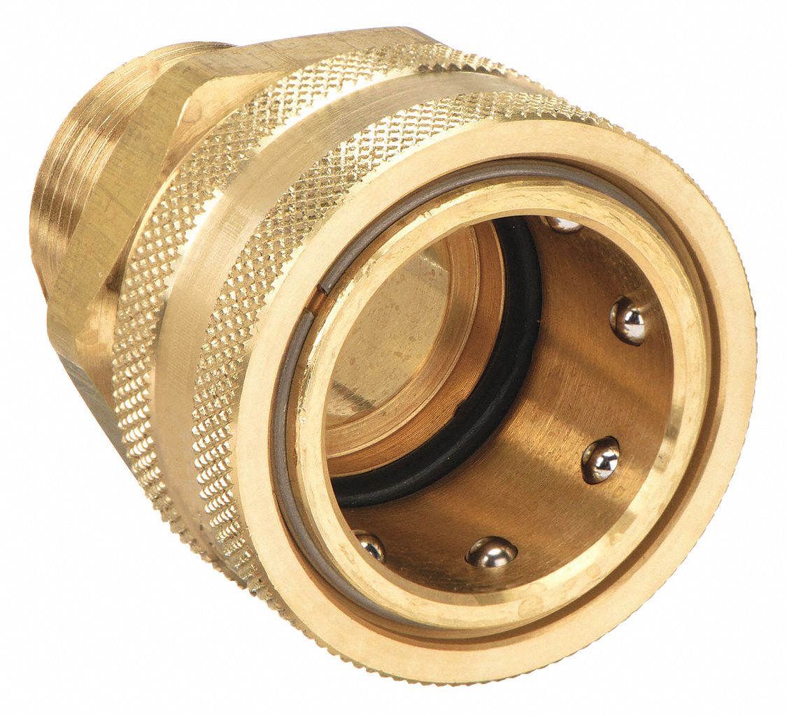 HYDRAULIC QUICK CONNECT HOSE COUPLING, 1 IN COUPLING SIZE, BRASS, 189.3 LPM MAX. FLOW RATE