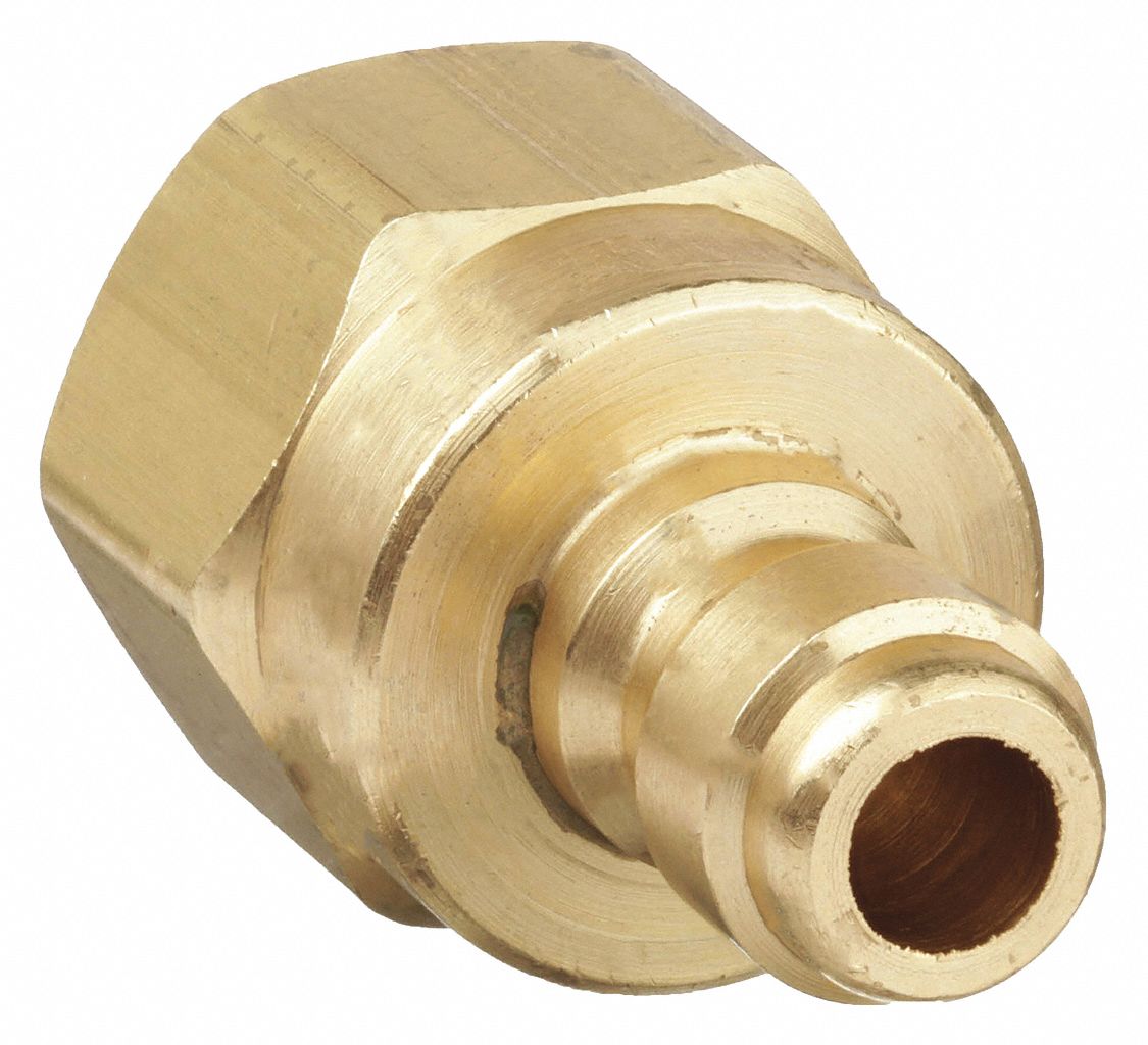 Hydraulic Quick Connect Hose Coupling: 1/8 in, Brass, 11.36 lpm Max. Flow Rate, Female NPTF