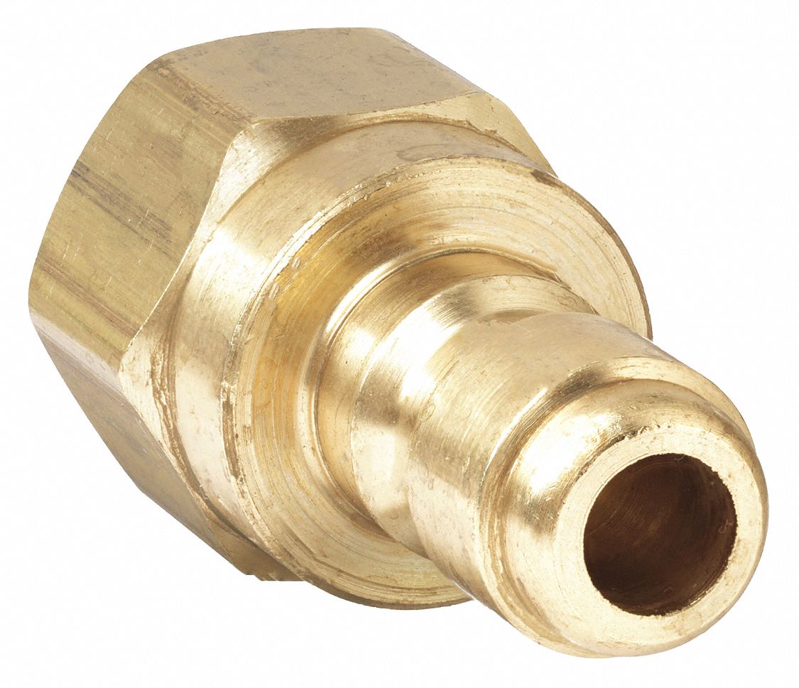 HYDRAULIC QUICK CONNECT HOSE COUPLING, ¼ IN COUPLING SIZE, BRASS, 22.71 LPM MAX. FLOW RATE