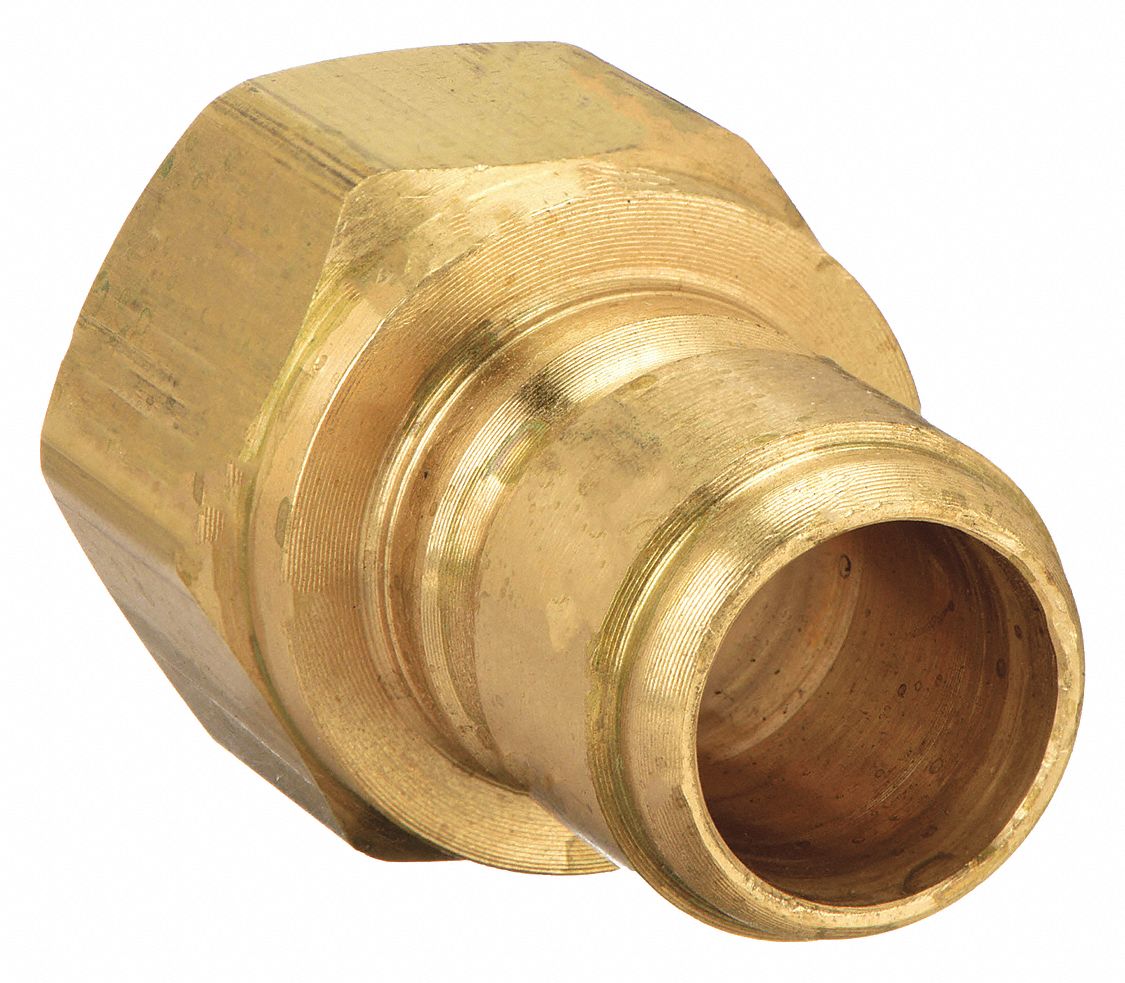 HYDRAULIC QUICK CONNECT HOSE COUPLING, ⅜ IN COUPLING SIZE, BRASS, 45.42 LPM MAX. FLOW RATE