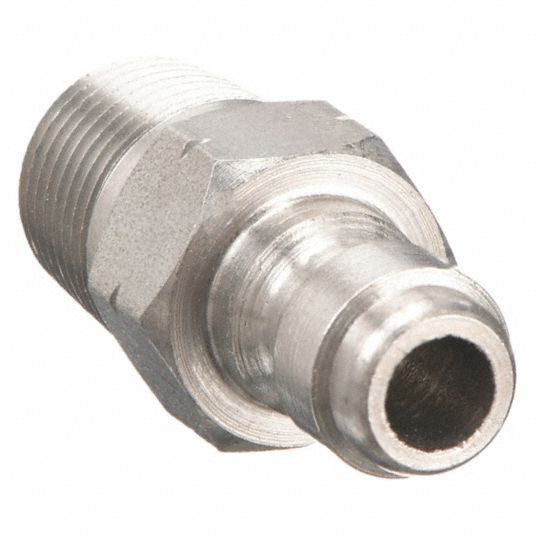 Parker Fitting, 1/8 Male Quick Coupling with Shutoff, Stainless