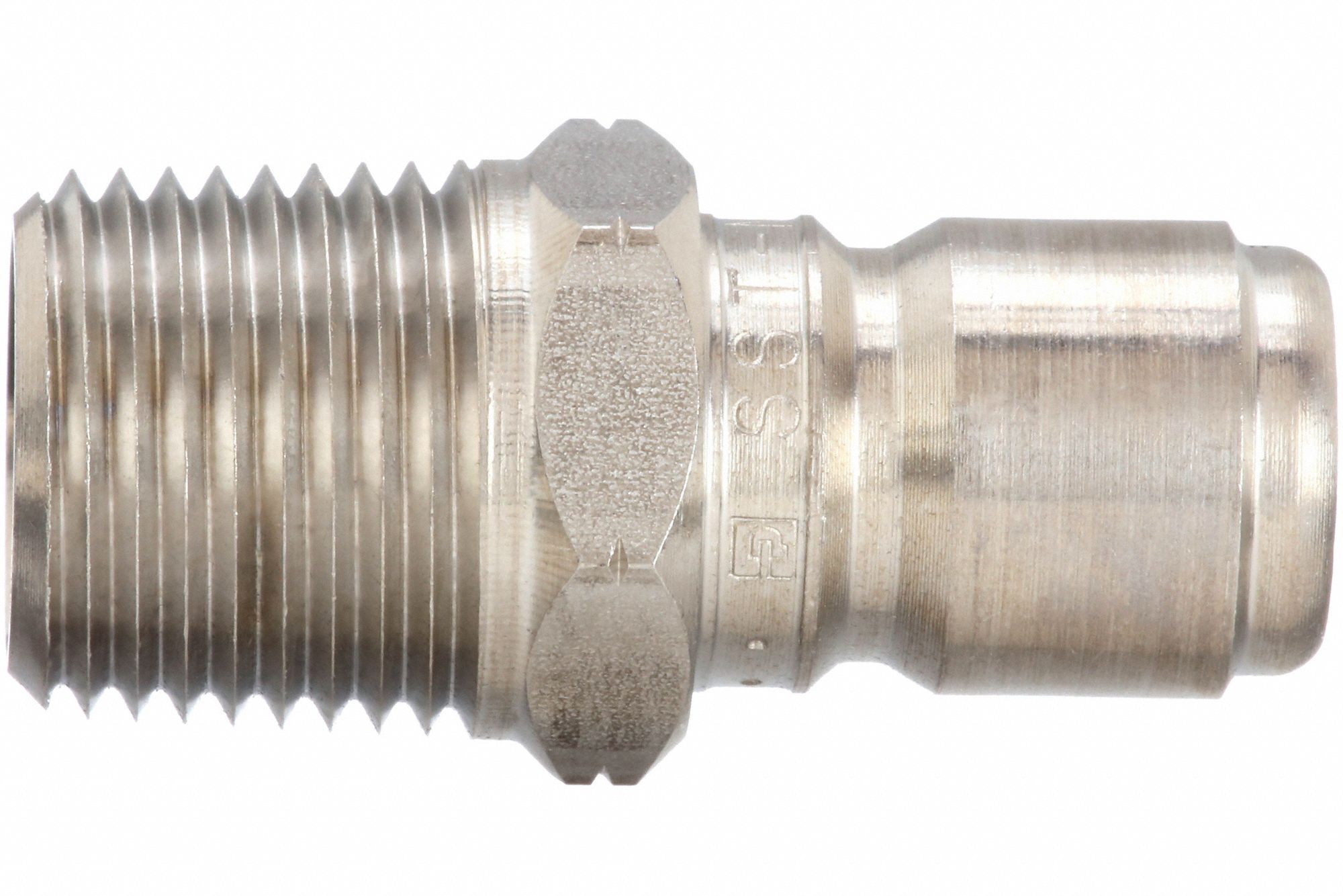 HYDRAULIC QUICK CONNECT HOSE COUPLING, ½ IN COUPLING SIZE, 303 STAINLESS STEEL, MNPT