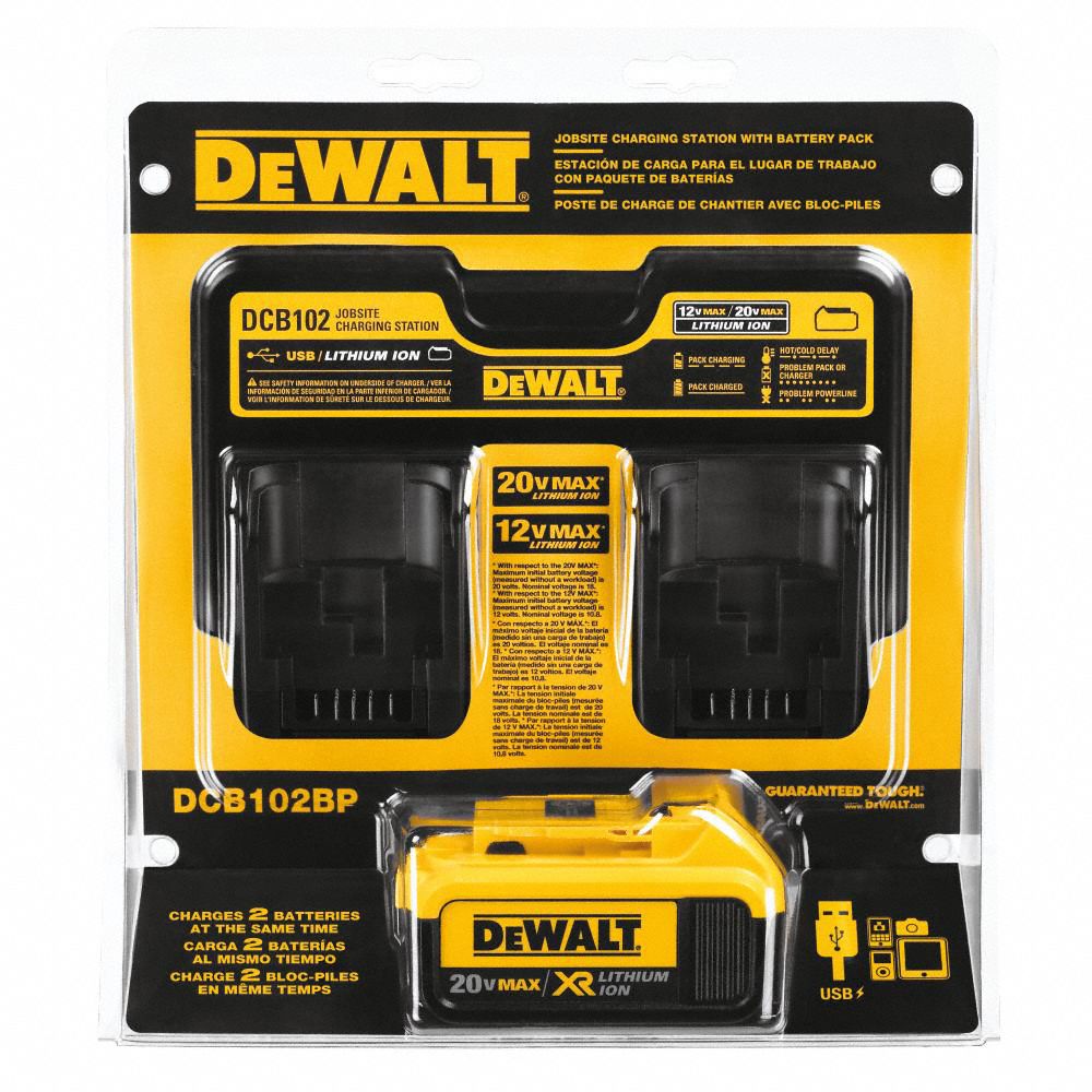 DEWALT 20V MAX Battery Charger 31AC56 DCB102BP Grainger