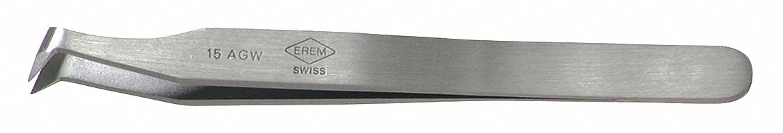 PRECISION TWEEZERS, CARBON STEEL, POINT, 9.5 MM TIP THICK