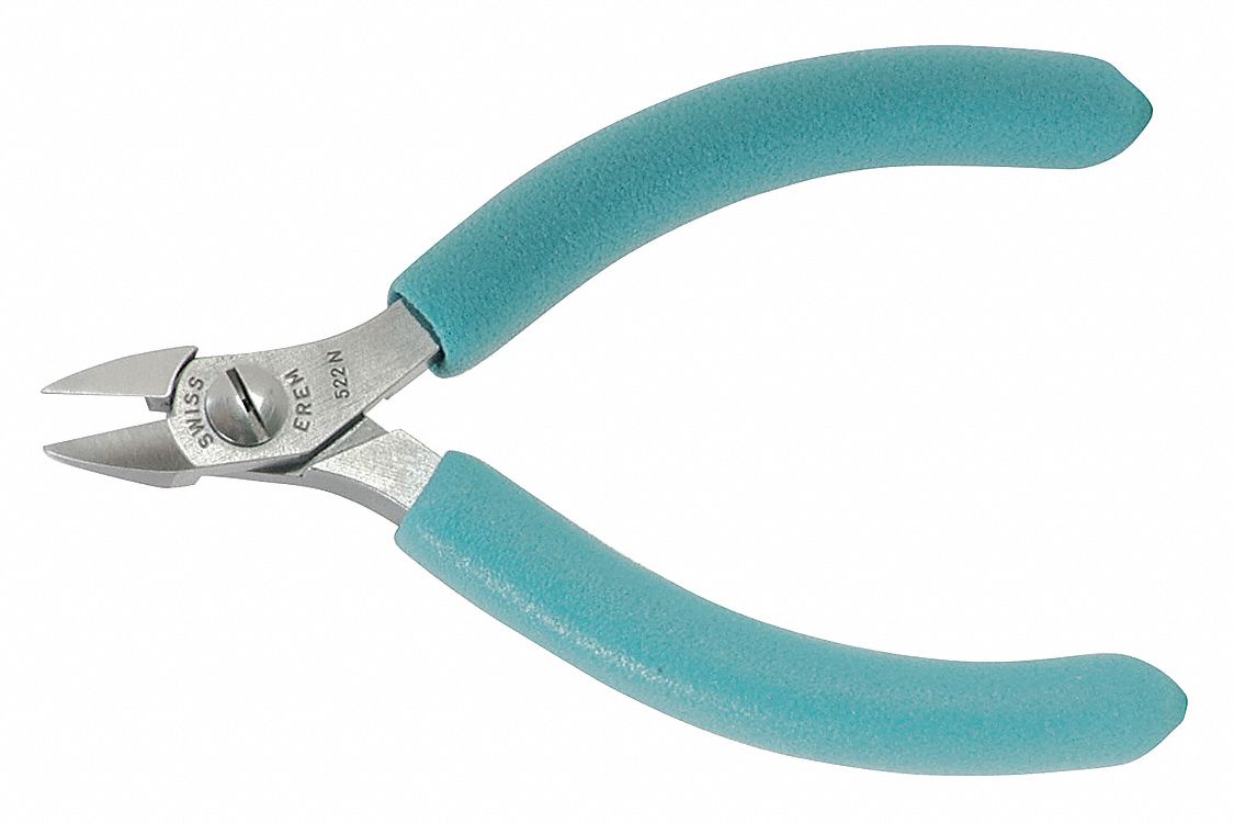 DIAGONAL CUTTING PLIER, FLUSH, STRAIGHT, NARROW, ½ IN JAW L, ½ IN JAW W, 4½ IN OVERALL L