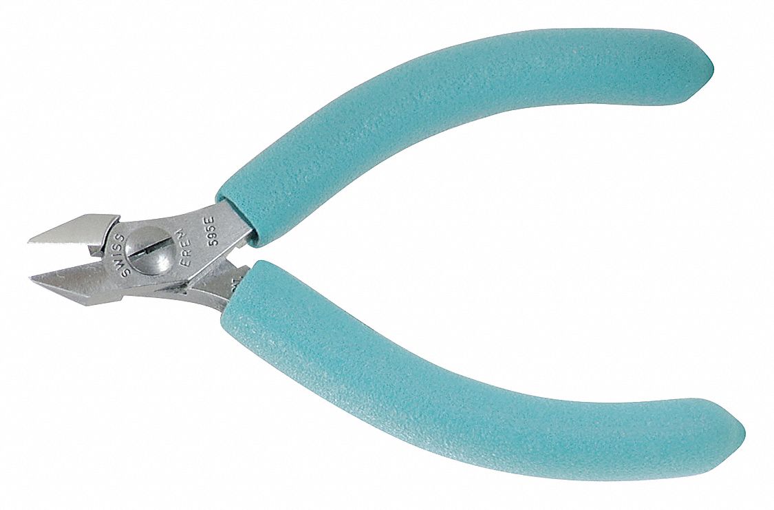 DIAGONAL CUTTING PLIER, INSULATED, FLUSH, POINTED, ½ IN JAW L, ½ IN JAW W, 4½ IN OVERALL L