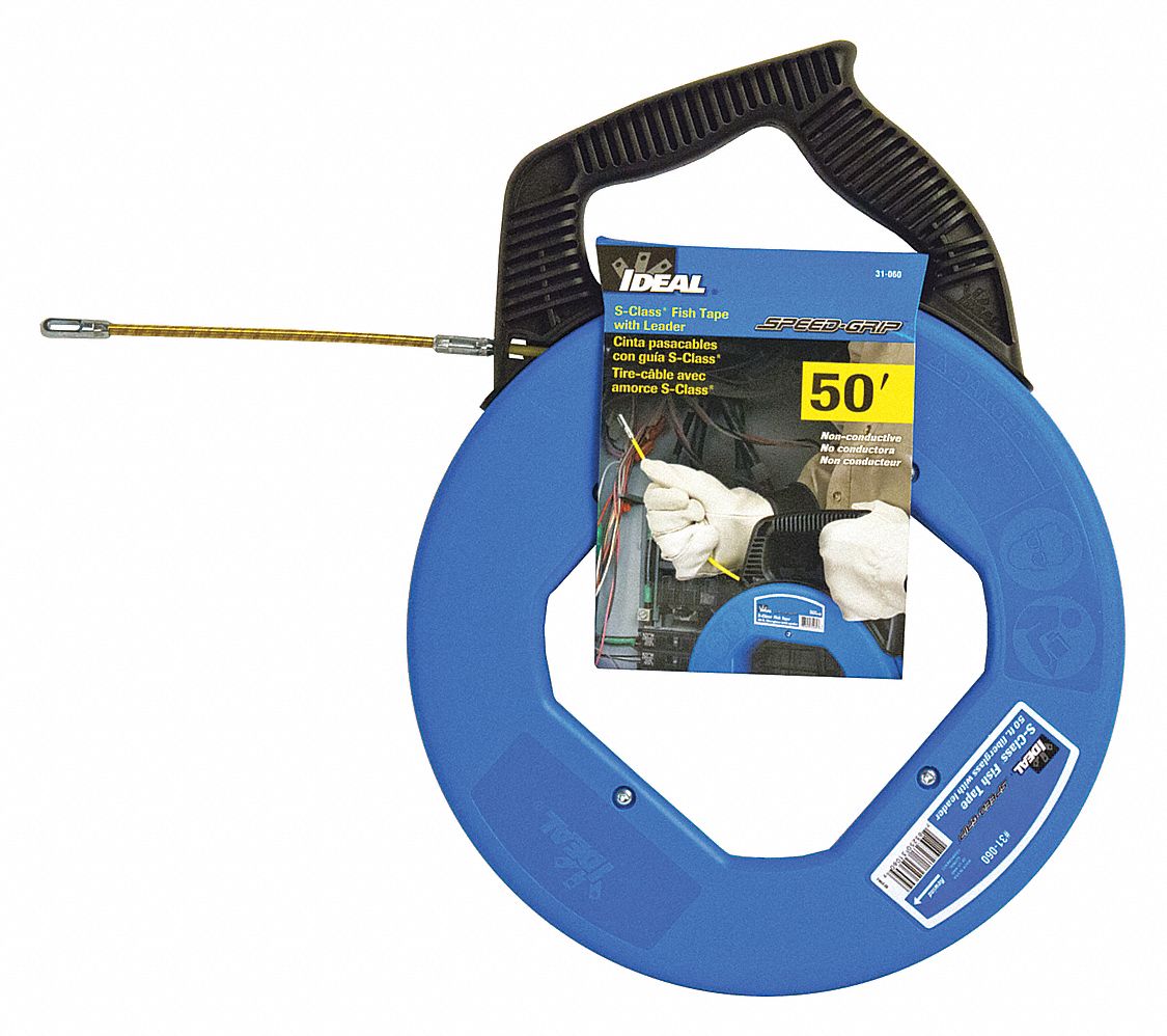 IDEAL, 50 ft Lg, Manual Wind Tape Retraction, Fish Tape 31AD5331060
