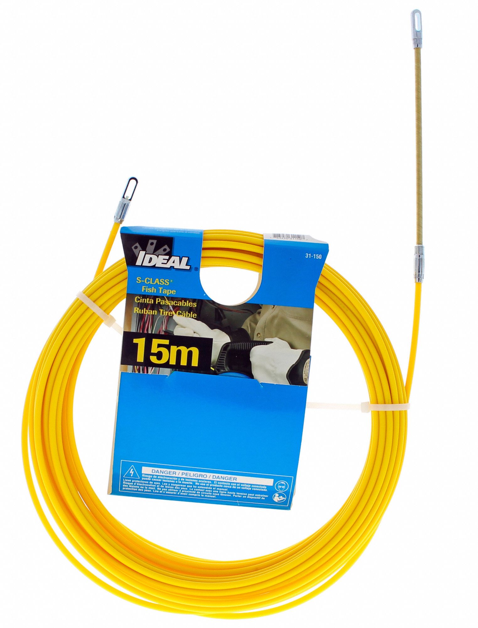 IDEAL 50 ft Fish Tape, Fiberglass, 3/16" Tape Size, Round Tape Profile