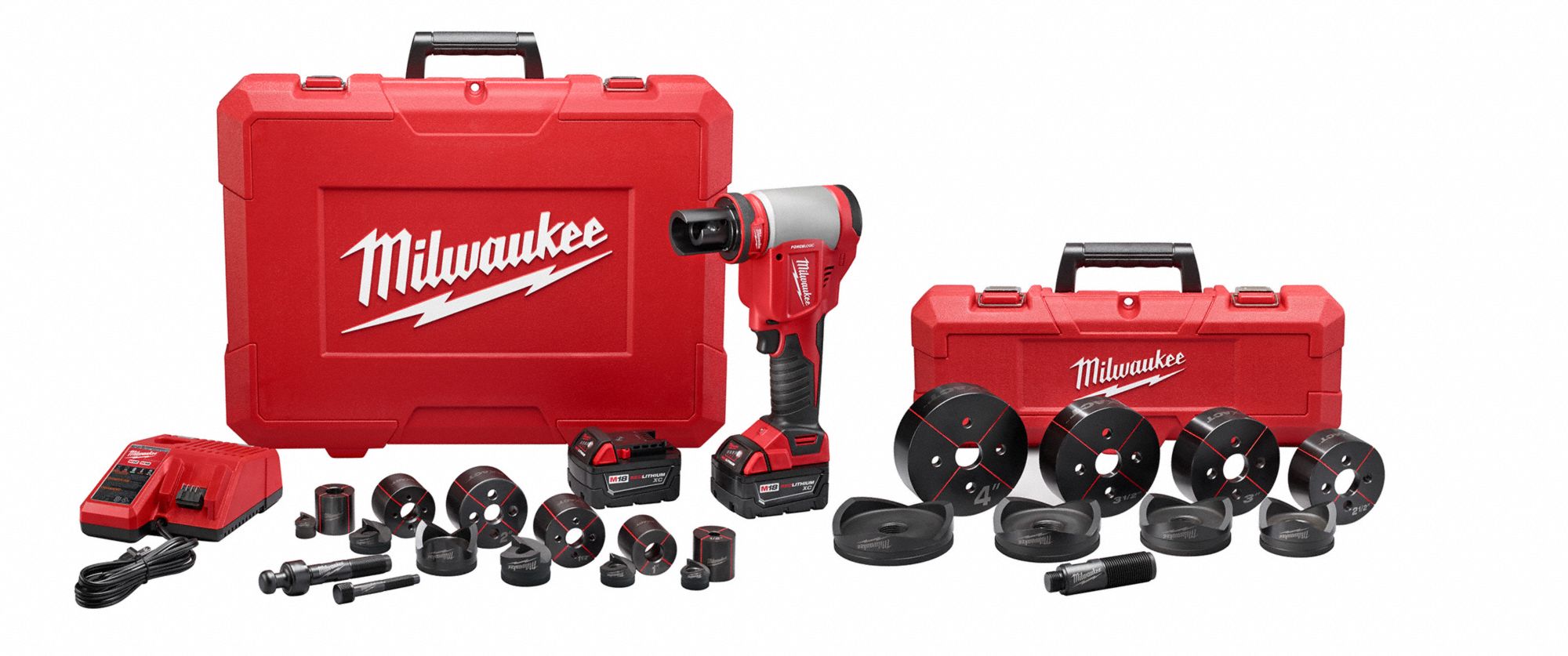 MILWAUKEE Knockout Tool Kit 18V DC, 6 in Punching Capacity (Steel