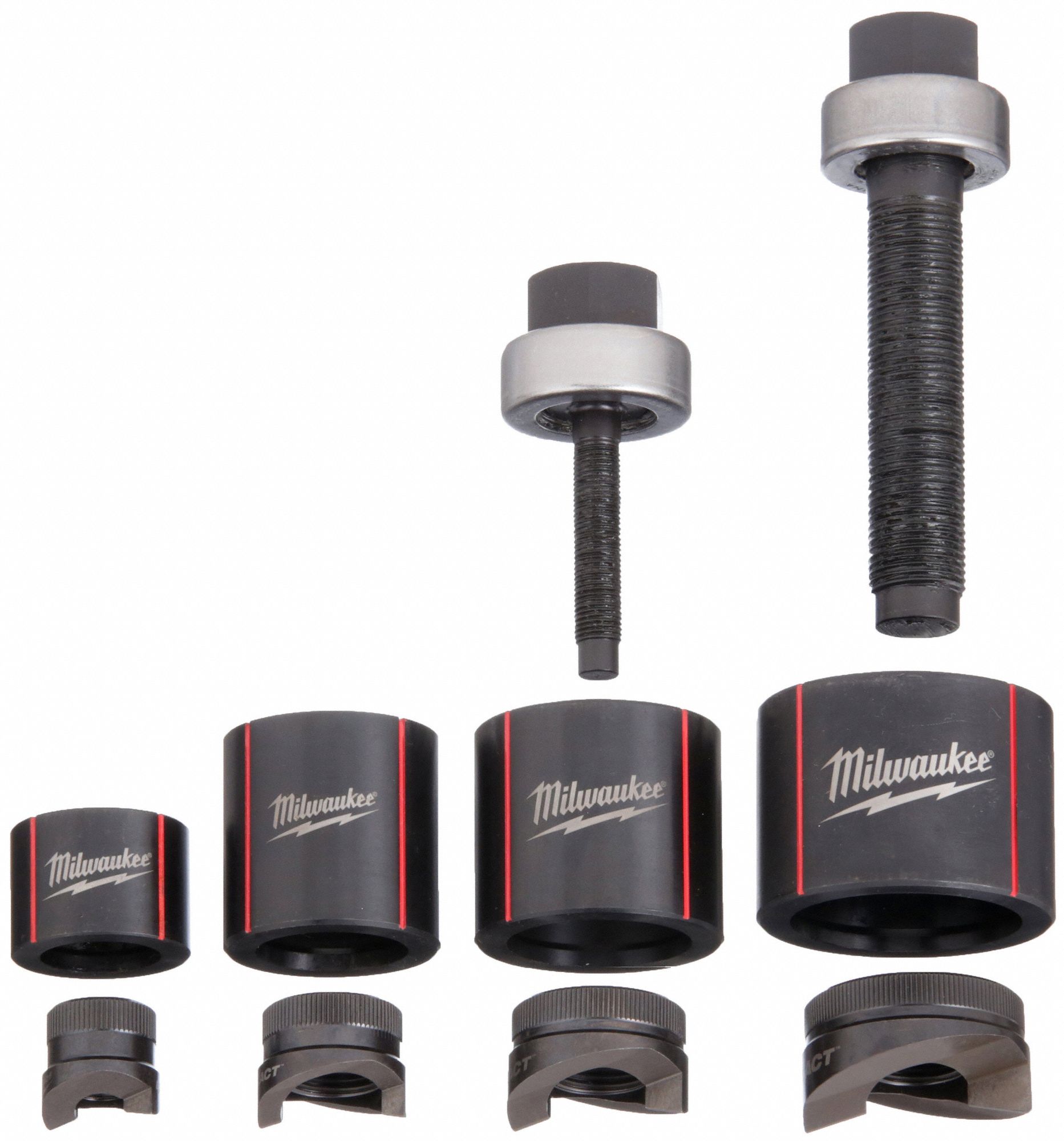 MILWAUKEE Knockout Punch Set 10 ga Max Sheet Metal CapacitySteel, 1 1