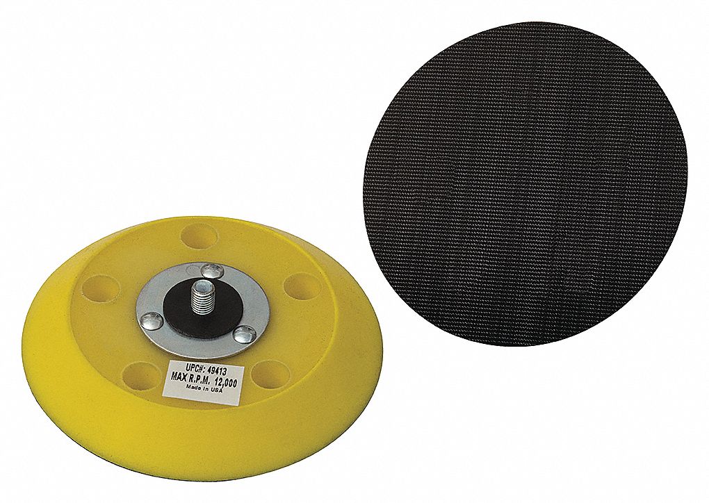 HOOK-AND-LOOP HUBBED DISC PAD/FIRM DENSITY/10000 RPM/NO-HOLE,6 IN DIA,BACK MOUNT 5/16