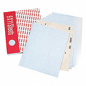 SANDING SHEET, SERIES S13T, ABR GRAIN, 280 GRIT, A-WEIGHT, WHITE, 11 X 9 IN, SI CARBIDE, PAPER