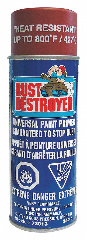 PRIMER PAINT, RUST DESTROYER, 250G/L VOC, 72 ° F, 24 TO 72 HOURS DRY TIME, RED, 340 G