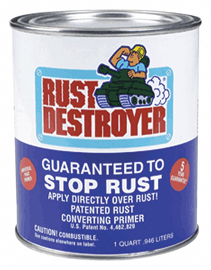 PRIMER PAINT, RUST DESTROYER, 250G/L VOC, 72 ° F, 24 TO 72 HOURS DRY TIME, RED, 946 G