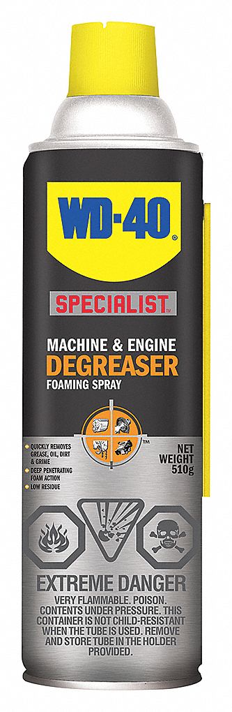MACHINE/ENGINE DEGREASER, AEROSOL, FOAMING, WATER-BASED, INC STRAW, CITRUS SCENT, CLEAR, 510 G