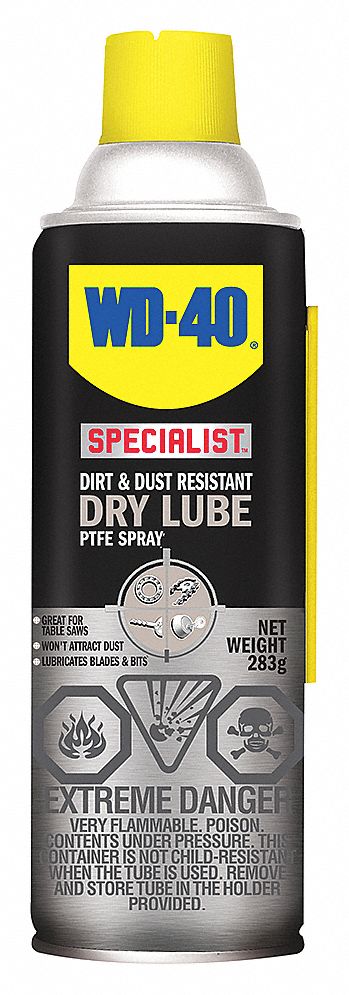 LUB,SEC,RÉSISTE À LA SALETÉ ET À LA POUSSIÈRE,93,2 % VOC,PTFE,AÉROSOL,FLACON DE 283 G