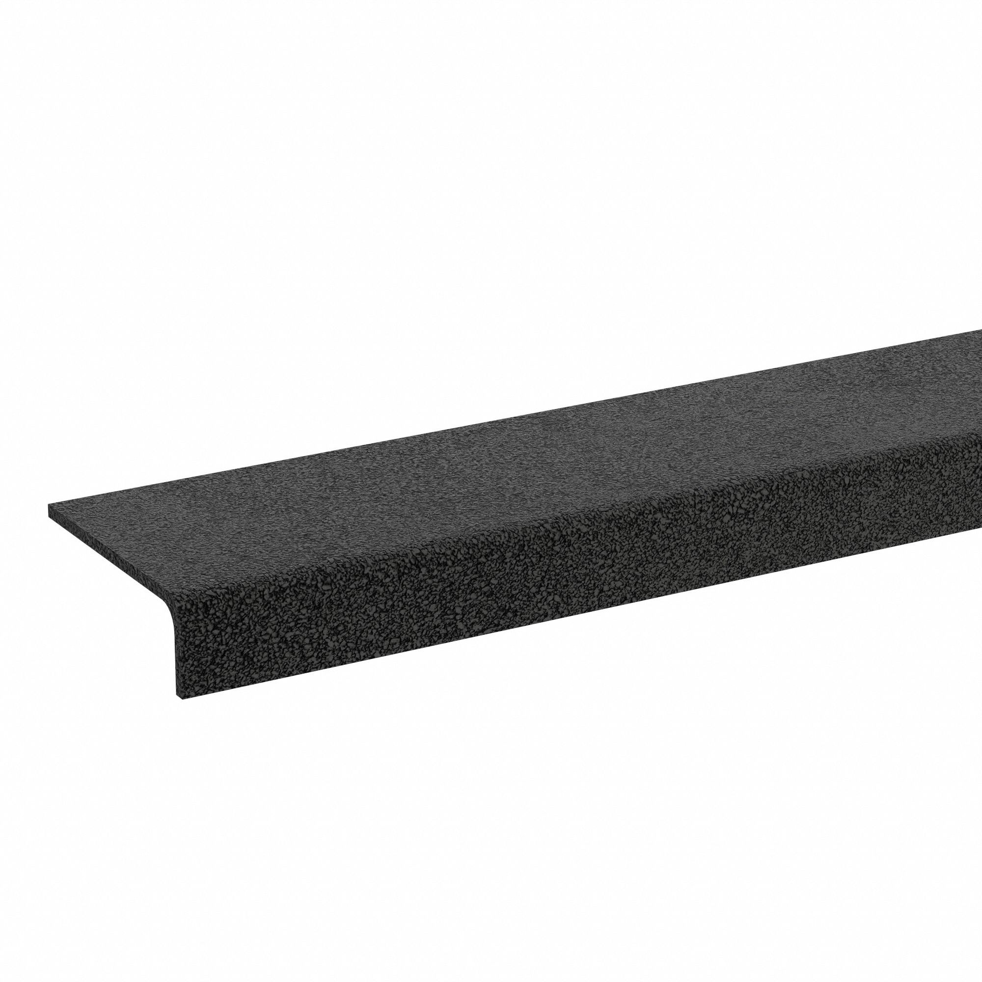Stair Nosing: Full Coverage Grit, Fiberglass, Adhesive- or Fastener-Installed, 24 in Wd, 3 in Dp