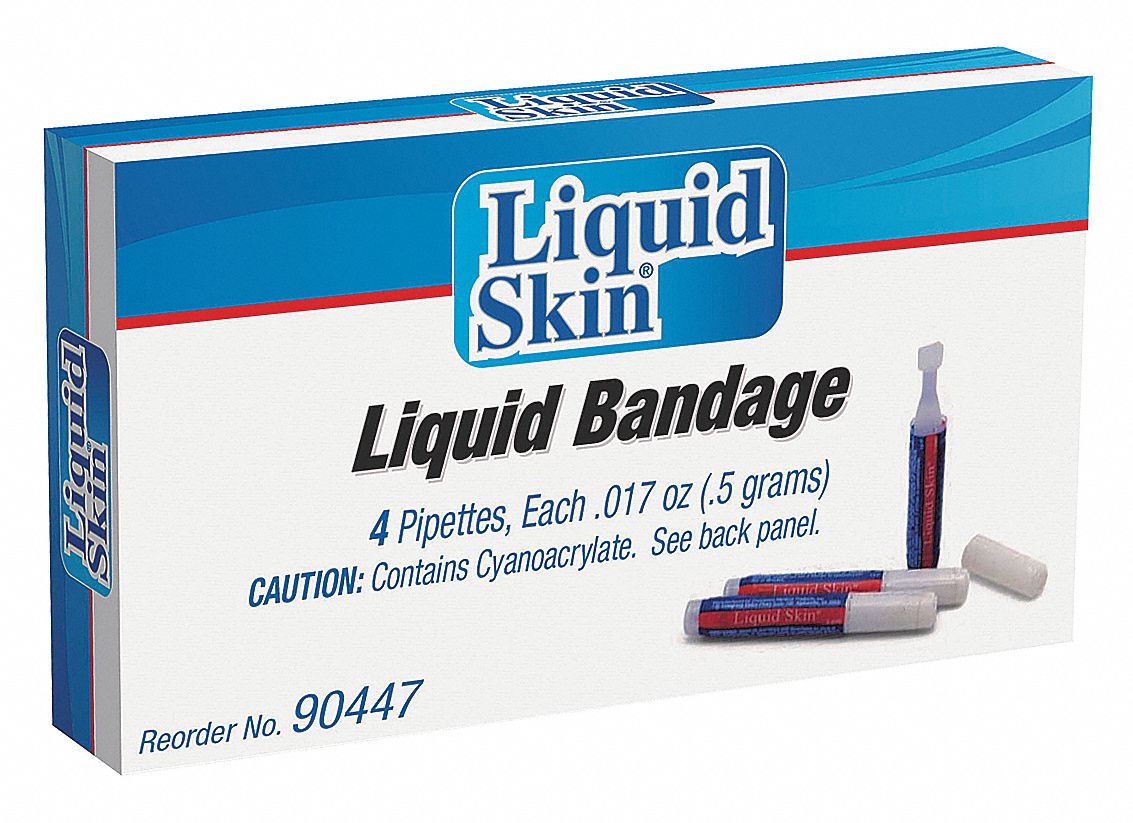 Liquid Bandage, Cyanoacrylate, 0.5g, Waterproof Yes Grainger