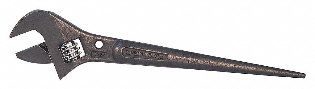 SPUD WRENCH, ALLOY STEEL, BLACK OXIDE, 1 7/16 IN HEAD SIZE, 0 IN OFFSET