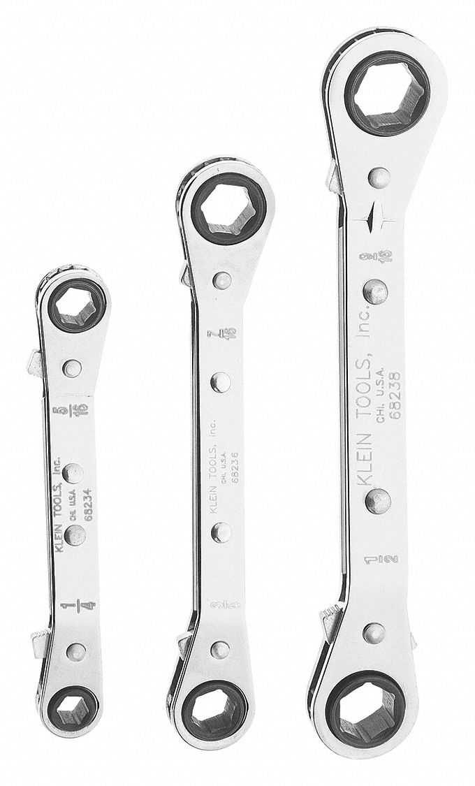 Offset open online end wrench set