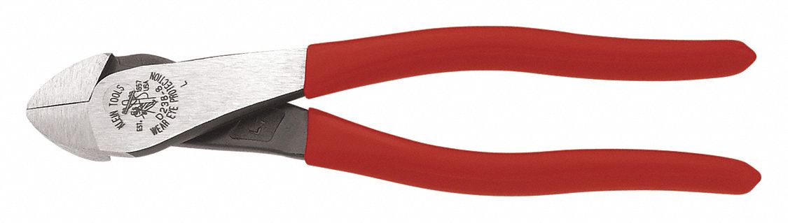 DIAGONAL CUT PLIERS, 8 IN OVERALL LENGTH, HIGH-LEVERAGE