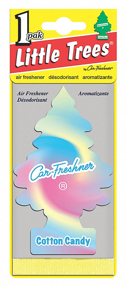 CAR FRESHENER, COTTON CANDY, PINK/YELLOW/BLUE, TREE TYPE
