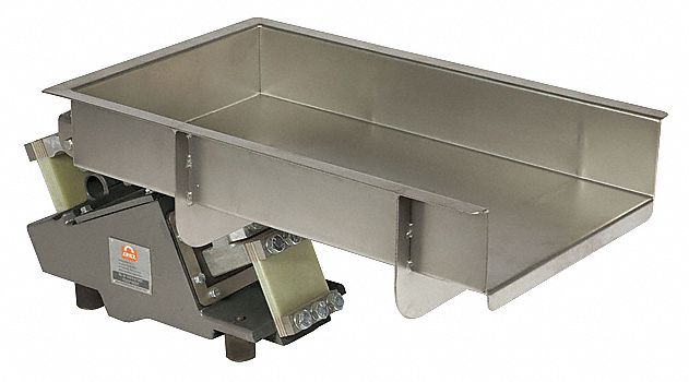 Vibratory Feeder: 14, 000 lb/hr Feed Rate, 6 7/8 in Discharge Ht, 24 in Trough Lg, 10 in Trough Wd
