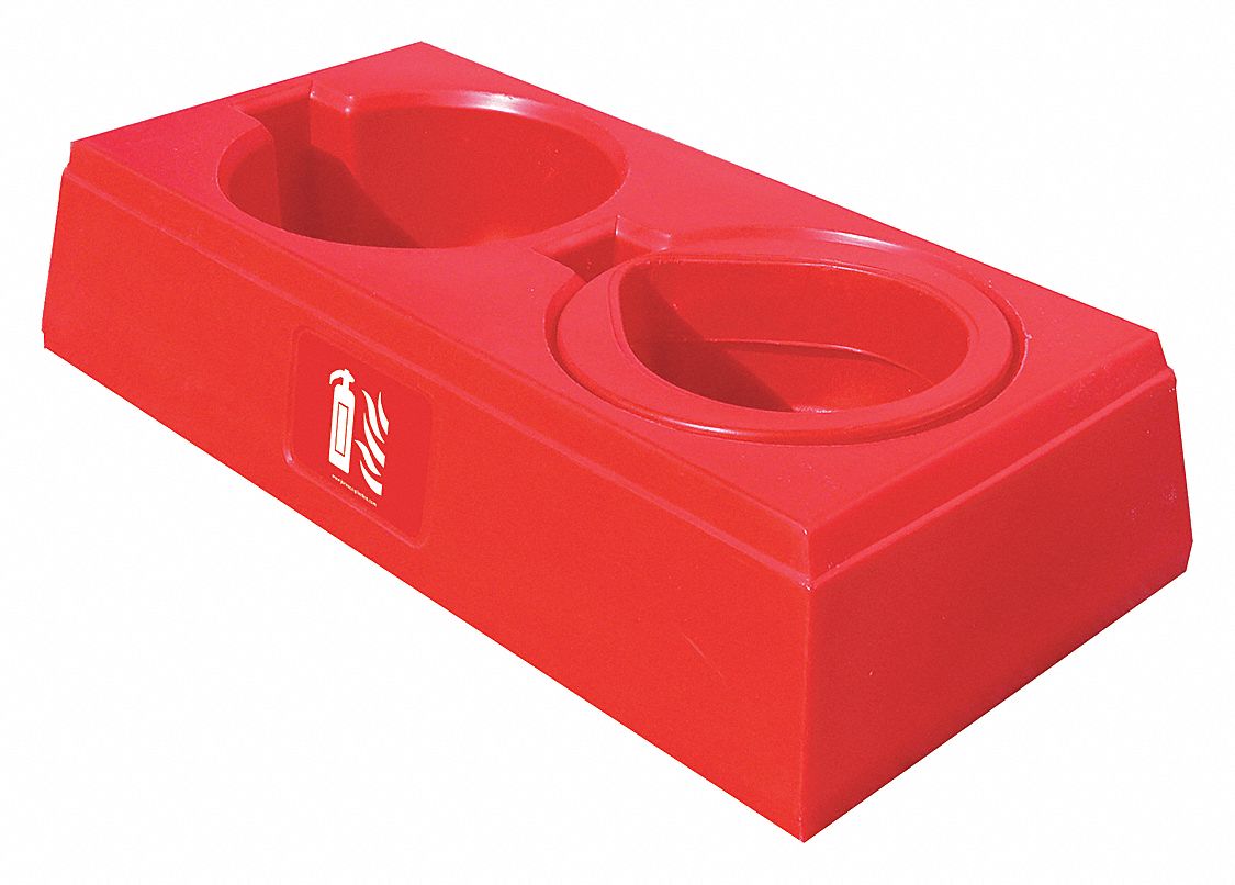 FIRE EXTINGUISHER STAND, FOR 10 TO 20 LB TANK WT, STAND, FREESTANDING, RED, PLASTIC