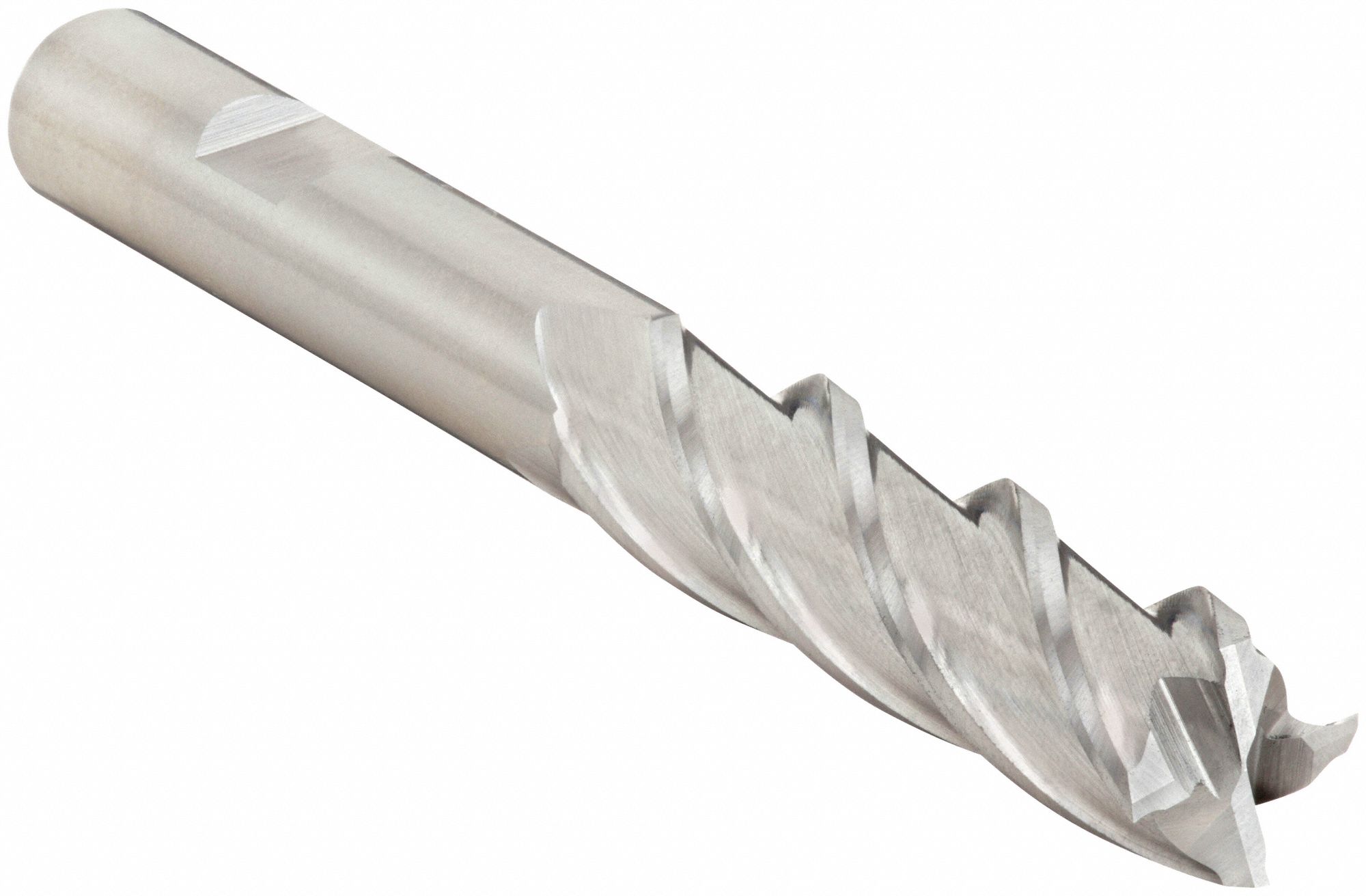 SQUARE END MILL, BRIGHT/UNCOATED FINISH, CENTRE CUTTING, 4 FLUTES, ¼ IN MILLING DIA