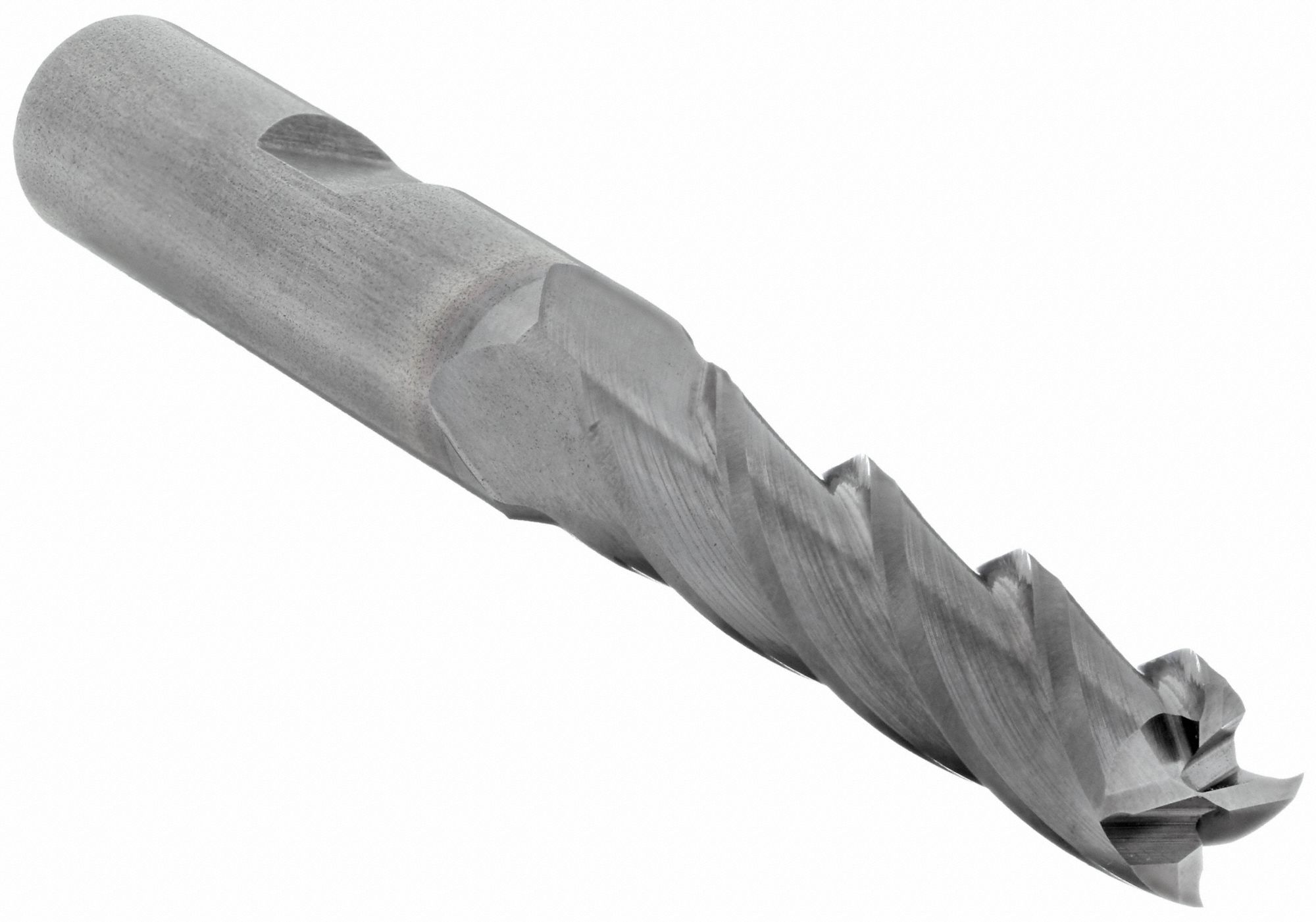 SQUARE END MILL, TICN FINISH, CENTRE CUTTING, 4 FLUTES, 7/16 IN MILLING DIAMETER, HSS