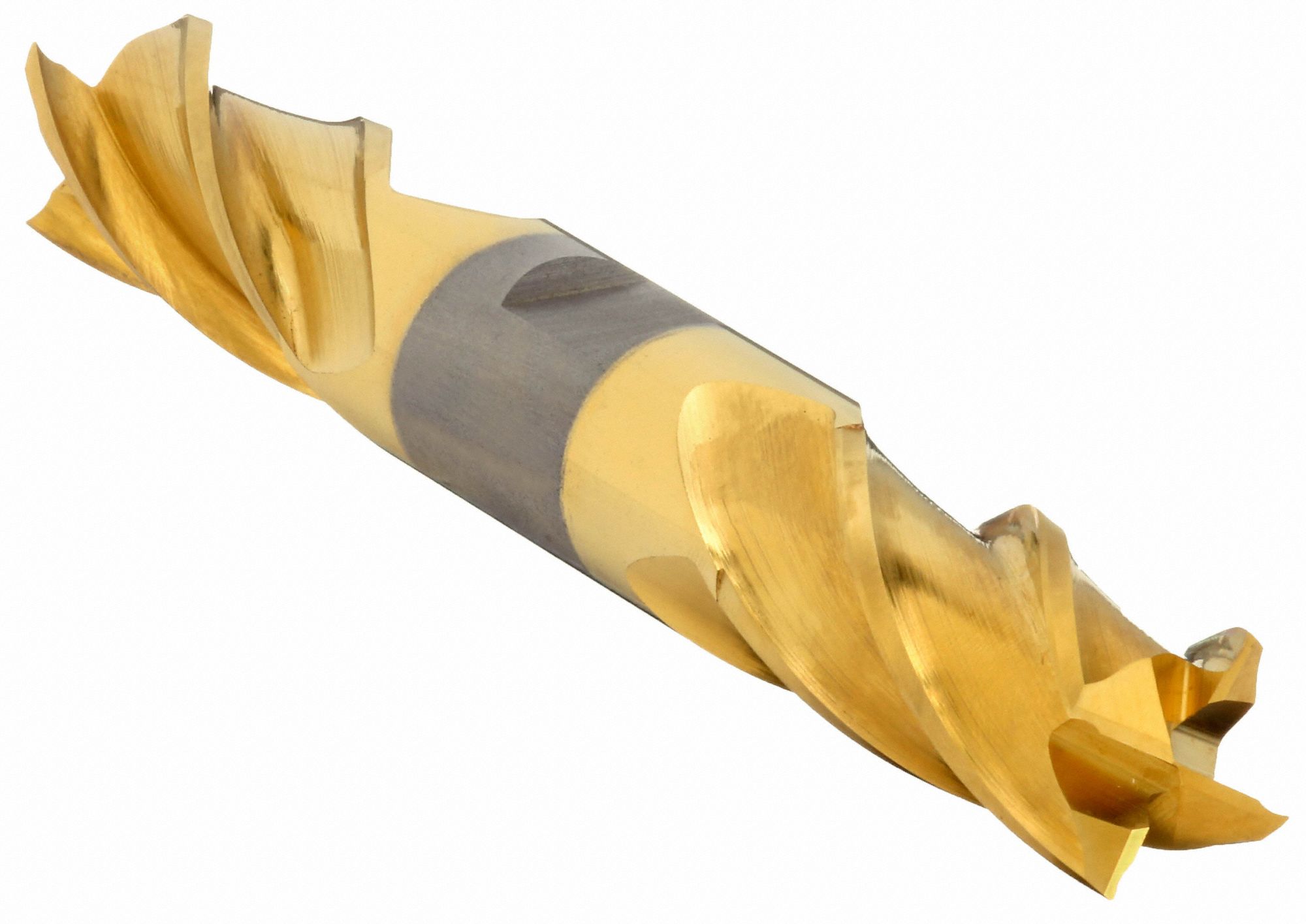 Square End Mill: High Speed Steel, TiN Coated, Double End, 4 Flute, 11/16" Mill Dia