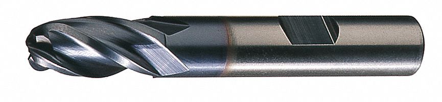 Ball End Mill Single End 1/4 HSS