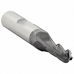 BALL END MILL, 4 FLUTES, 0.375 IN MILLING DIAMETER, ¾ IN CUT, 2.5 IN LENGTH, HSS